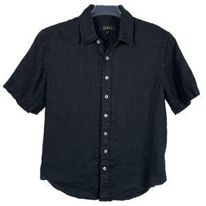 Quince 100% European Linen Shirt Mens Size Small Black Casual Beach Resort
